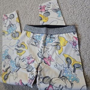 Disney Minnie Mouse YOUTH 4 Glittery Black and White Leggings
